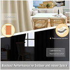 Waterproof Outdoor Curtains for Patio Gazebo Pergola Balcony in Cream, alternate view 5