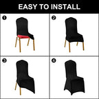 Waterproof Spandex Chair Cover 12PCS, Stretch Dining Chair Covers, Polyester Outdoor Chair Covers, Protector, alternate view