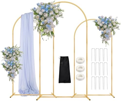 Wedding 6FT, 5FT, 4FT Arch Backdrop Stand Set of 3 for Baby Shower Birthday