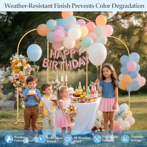 Wedding 6FT, 5FT, 4FT Arch Backdrop Stand Set of 3 for Baby Shower Birthday, alternate view 4