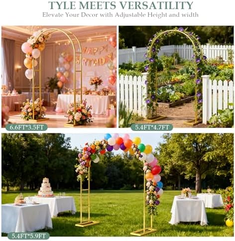 Wedding Arch 6.6FTx3.5FT Garden Trellis for Climbing Plants, alternate view 3
