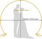 Wedding Arch 7.2FT Round Backdrop Stand Gold Circle Balloon Arch, alternate view 3