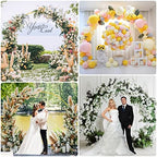Wedding Arch 7.2FT Round Backdrop Stand Gold Circle Balloon Arch, alternate view 6