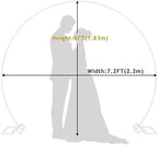 Wedding Arch 7.2FT Round Backdrop Stand White Circle Balloon Arch, alternate view 3