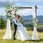 Wedding Arch -7.48FT Square Wooden Wedding Arches for Ceremony, Wood Arbor Backdrop Stand for Proposal Wedding, alternate