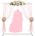 Wedding Arch,7 x 4 FT Metal Arch Backdrop Stand with Support Feet Base, Square Arched Frame for Birthday Party