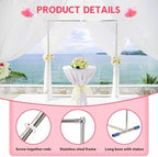 Wedding Arch,7 x 4 FT Metal Arch Backdrop Stand with Support Feet Base, Square Arched Frame for Birthday Party, alternate