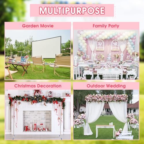 Wedding Arch,7 x 4 FT Metal Arch Backdrop Stand with Support Feet Base, Square Arched Frame for Birthday Party, alternate