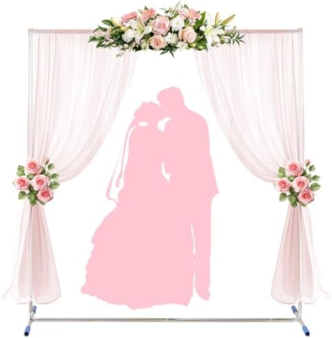 Wedding Arch,7 x 5 FT Metal Arch Backdrop Stand with Support Feet Base, Square Arched Frame for Birthday Party