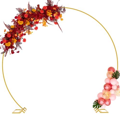 Wedding Arch 8.5FT Round Backdrop Stand Gold Circle Balloon Arch
