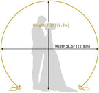 Wedding Arch 8.5FT Round Backdrop Stand Gold Circle Balloon Arch, alternate view 3