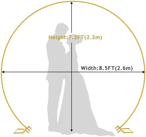 Wedding Arch 8.5FT Round Backdrop Stand Gold Circle Balloon Arch, alternate view 3