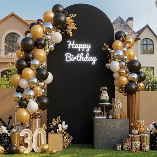 Wedding Arch Backdrop Cover, 5FT Black Red Arch Cover Stretchy Backdrops, Double-Sided Arch Stand Covers for, alternate view
