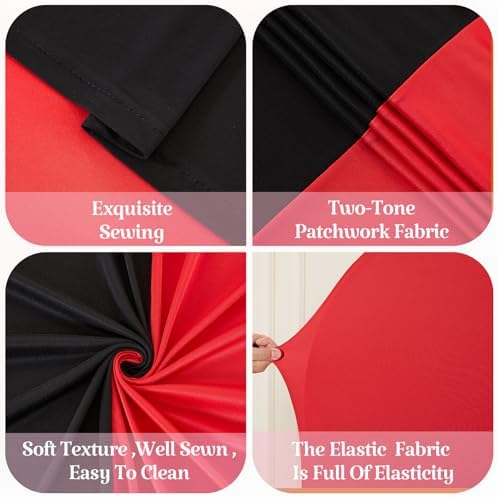 Wedding Arch Backdrop Cover, 5FT Black Red Arch Cover Stretchy Backdrops, Double-Sided Arch Stand Covers for, alternate view