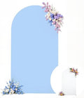 Wedding Arch Backdrop Cover, 5FT White Blue Arch Cover Stretchy Backdrops, Double-Sided Arch Stand Covers for