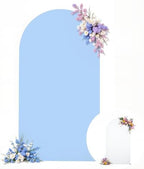 Wedding Arch Backdrop Cover, 5FT White Blue Arch Cover Stretchy Backdrops, Double-Sided Arch Stand Covers for