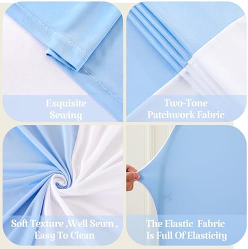 Wedding Arch Backdrop Cover, 5FT White Blue Arch Cover Stretchy Backdrops, Double-Sided Arch Stand Covers for, alternate view