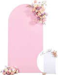 Wedding Arch Backdrop Cover, 5FT White Pink Arch Cover Stretchy Backdrops, Double-Sided Arch Stand Covers for
