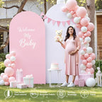Wedding Arch Backdrop Cover, 5FT White Pink Arch Cover Stretchy Backdrops, Double-Sided Arch Stand Covers for, alternate view