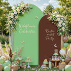 Wedding Arch Backdrop Cover, 6.6FT Green Brown Arch Cover Stretchy Backdrops, Double-Sided Arch Stand Covers for, alternate
