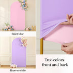 Wedding Arch Backdrop Cover, 6.6FT Purple Pink Arch Cover Stretchy Backdrops, Double-Sided Arch Stand Covers for, alternate