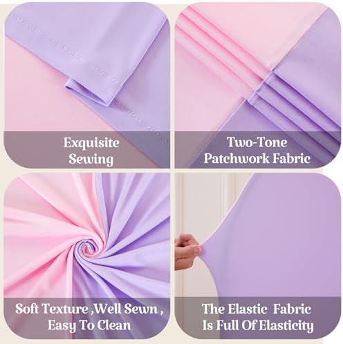 Wedding Arch Backdrop Cover, 6.6FT Purple Pink Arch Cover Stretchy Backdrops, Double-Sided Arch Stand Covers for, alternate