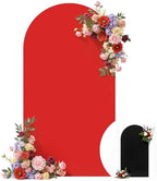 Wedding Arch Backdrop Cover, 6FT Black Red Arch Cover Stretchy Backdrops, Double-Sided Arch Stand Covers for