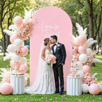 Wedding Arch Backdrop Cover, 6FT Blue Pink Arch Cover Stretchy Backdrops, Double-Sided Arch Stand Covers for, alternate view