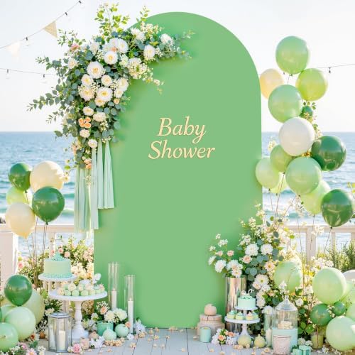 Wedding Arch Backdrop Cover, 6FT Green Brown Arch Cover Stretchy Backdrops, Double-Sided Arch Stand Covers for, alternate