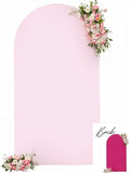 Wedding Arch Backdrop Cover, 6FT Pink Arch Cover Stretchy Backdrops, Double-Sided Arch Stand Covers for Wedding