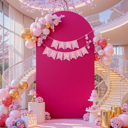 Wedding Arch Backdrop Cover, 6FT Pink Arch Cover Stretchy Backdrops, Double-Sided Arch Stand Covers for Wedding, alternate