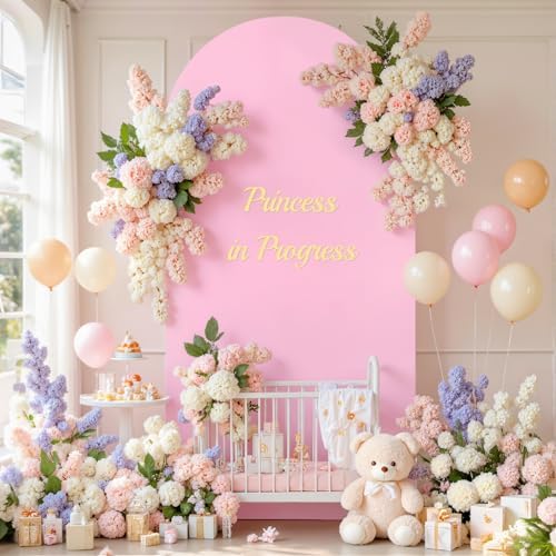Wedding Arch Backdrop Cover, 6FT Purple Pink Arch Cover Stretchy Backdrops, Double-Sided Arch Stand Covers for, alternate