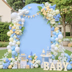 Wedding Arch Backdrop Cover, 6FT White Blue Arch Cover Stretchy Backdrops, Double-Sided Arch Stand Covers for, alternate view