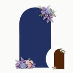 Wedding Arch Backdrop Cover, 7.2FT Navy Blue Brown Arch Cover Stretchy Backdrops, Double-Sided Arch Stand Covers