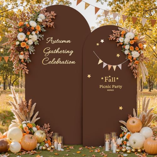 Wedding Arch Backdrop Cover, 7.2FT Navy Blue Brown Arch Cover Stretchy Backdrops, Double-Sided Arch Stand Covers, alternate