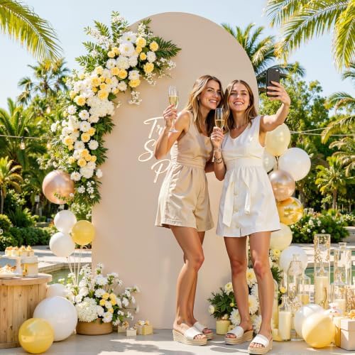 Wedding Arch Backdrop Cover, 7.2FT Nude Brown Arch Cover Stretchy Backdrops, Double-Sided Arch Stand Covers for, alternate