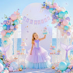 Wedding Arch Backdrop Cover, 7.2FT Silver White Arch Cover Stretchy Backdrops, Double-Sided Arch Stand Covers, alternate view