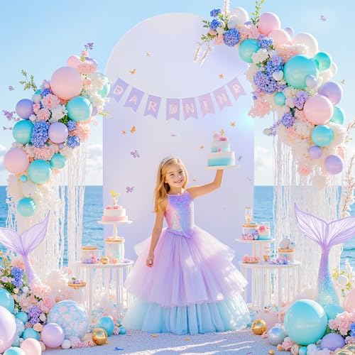 Wedding Arch Backdrop Cover, 7.2FT Silver White Arch Cover Stretchy Backdrops, Double-Sided Arch Stand Covers, alternate view