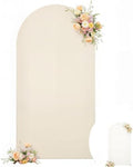 Wedding Arch Backdrop Cover, 7.2FT White Beige Arch Cover Stretchy Backdrops, Double-Sided Arch Stand Covers for
