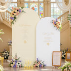 Wedding Arch Backdrop Cover, 7.2FT White Beige Arch Cover Stretchy Backdrops, Double-Sided Arch Stand Covers for, alternate
