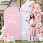 Wedding Arch Backdrop Cover, 7.2FT White Pink Arch Cover Stretchy Backdrops, Double-Sided Arch Stand Covers for, alternate