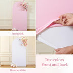 Wedding Arch Backdrop Cover, 7.2FT White Pink Arch Cover Stretchy Backdrops, Double-Sided Arch Stand Covers for, alternate