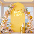 Wedding Arch Backdrop Cover, 8FT Gold Yellow Arch Cover Stretchy Backdrops, Double-Sided Arch Stand Covers for, alternate