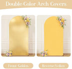 Wedding Arch Backdrop Cover, 8FT Gold Yellow Arch Cover Stretchy Backdrops, Double-Sided Arch Stand Covers for, alternate