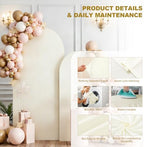 Wedding Arch Backdrop Cover, Set of 2 (7.2ft, 6ft) Beige in 6FT, 7.2FT in Beige, alternate view 3