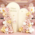 Wedding Arch Backdrop Cover, Set of 2 (7.2ft, 6ft) Beige in 6FT, 7.2FT in Beige, alternate view 4