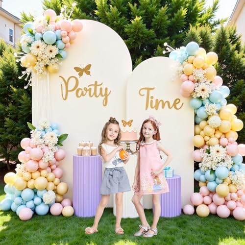 Wedding Arch Backdrop Cover, Set of 2 (7.2ft, 6ft) Beige in 6FT, 7.2FT in Beige, alternate view 5
