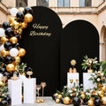Wedding Arch Backdrop Cover, Set of 2 (7.2ft, 6ft) Black Stretchy Spandex Fitted Balloon Arch Stand Backdrop for