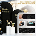 Wedding Arch Backdrop Cover, Set of 2 (7.2ft, 6ft) Black Stretchy Spandex Fitted Balloon Arch Stand Backdrop for, alternate