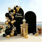 Wedding Arch Backdrop Cover, Set of 2 (7.2ft, 6ft) Black Stretchy Spandex Fitted Balloon Arch Stand Backdrop for, alternate